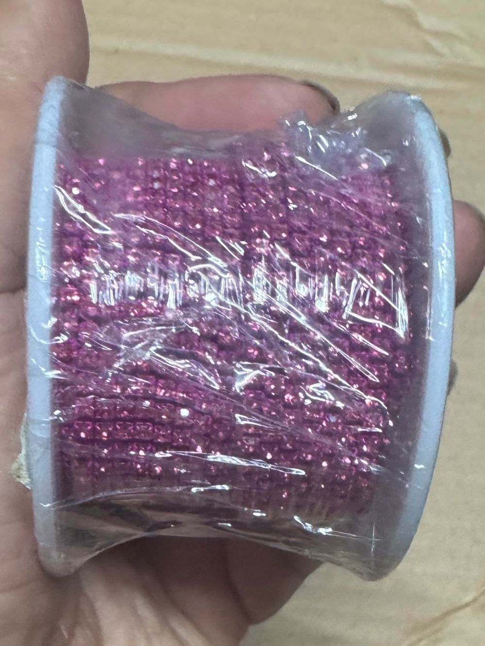 10yds Sparkling Pink Rhinestone Trim